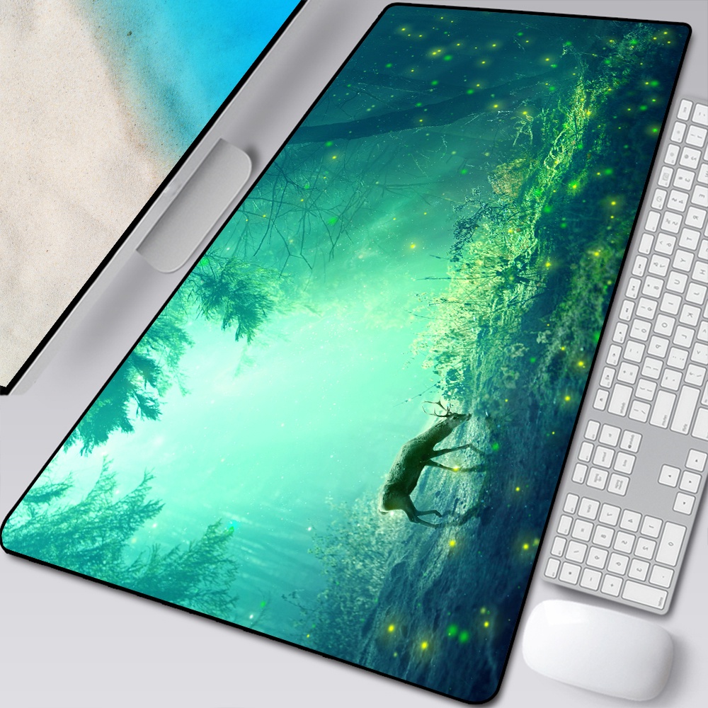 Phong Cách Cây Xanh Lớn Chơi Game Mousepad L XL 90x40cm Game Thủ Chuột Miếng Lót Kích Thước Cho Văn Phòng Bàn Dài Thảm Bàn Làm Việc