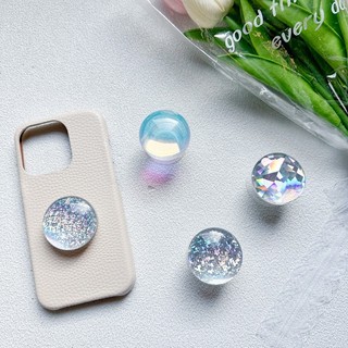 Giá Đỡ Điện Thoại Hình Tròn Bằng Thủy Tinh Màu Trơn Tiện Dụng