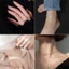 Lắc Chân / Nhẫn Bằng Thép Titan Đính Kim Cương Màu Xanh Lá Đơn Giản Cá Tính Cho Nữ