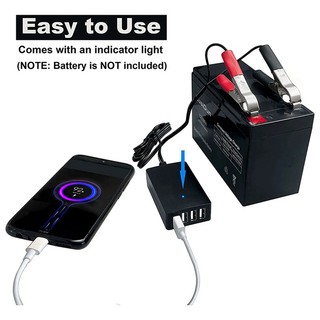 Bộ sạc DC di động Bộ sạc USB 4 cổng 12V / 24V sang 5V có kẹp pin cho điện thoại và máy tính bảng thông minh khác