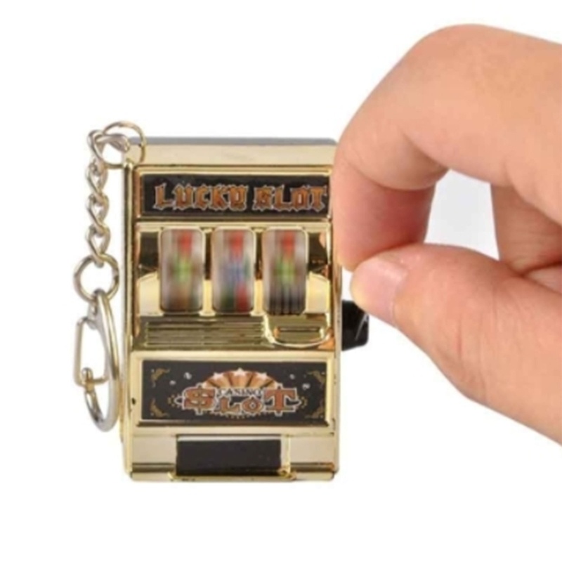 Ppy Khe Cắm Máy Móc Khóa Lucky Charm Jackpot Móc Khóa Mini Casino Mặt Dây Chuyền Túi Charm