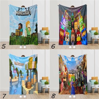 Minecraft Chăn Flannel Phiêu Lưu Hộp Cát, mềm mại, thoáng khí, ấm, dùng điều hòa và văn phòng