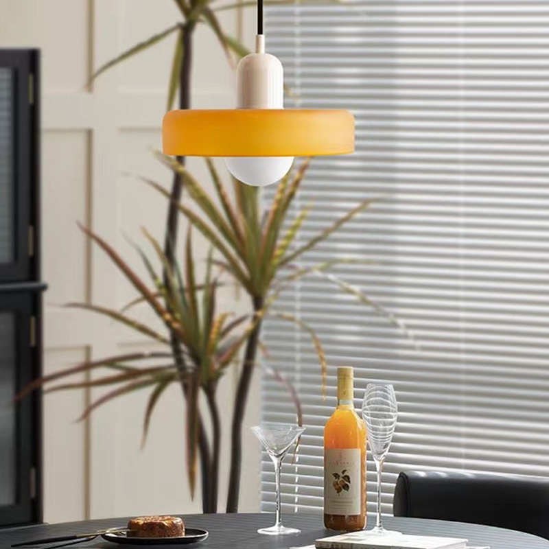 Bắc Âu Thẩm Mỹ Phòng Ăn Mặt Dây Chuyền Đèn Trần, Đèn Chùm Kính Nhiều Màu Sắc Led Retro, Phòng Ngủ Phòng Khách Cafe Đèn Treo Trang Trí