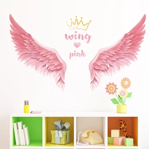 Phong Cách Mới Cánh Hồng Vương Miện Tự Dính Dán Tường Phòng Bé Gái Phòng Ngủ Đầu Giường Nền Dán Trang Trí Tường