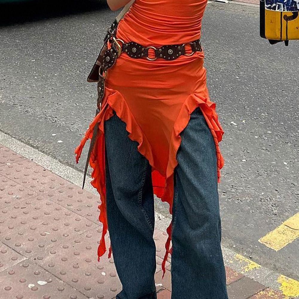METUBE Thắt Lưng, Grommet Da PU Gothic Steampunk Eo Cinch Thắt Lưng, Thời Trang Vintage Đinh Tán Rộng Y2k Thắt Lưng Quần Jean Nữ