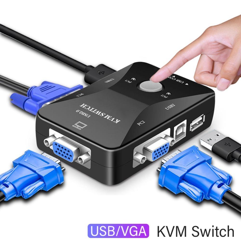 Công tắc MMULCK 2 cổng vga kvm phím chuột chia sẻ thuận tiện thao tác đơn giản usb 2.0 cho máy tính/chuột/bàn phím/đĩa u | BigBuy360 - bigbuy360.vn