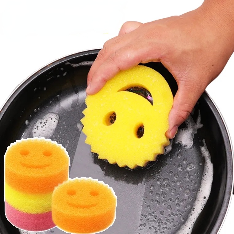 Set 1 / 5 Miếng Bọt Biển Lau Chùi Chén Dĩa Thấm Hút Nước Nhanh Khô Tiện Dụng