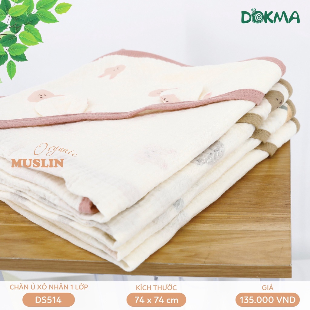 Khăn Ủ, Chăn Ủ Xô Nhăn 1 Lớp Mềm Mại Hãng Dokma Dành Cho Bé Mã DS514