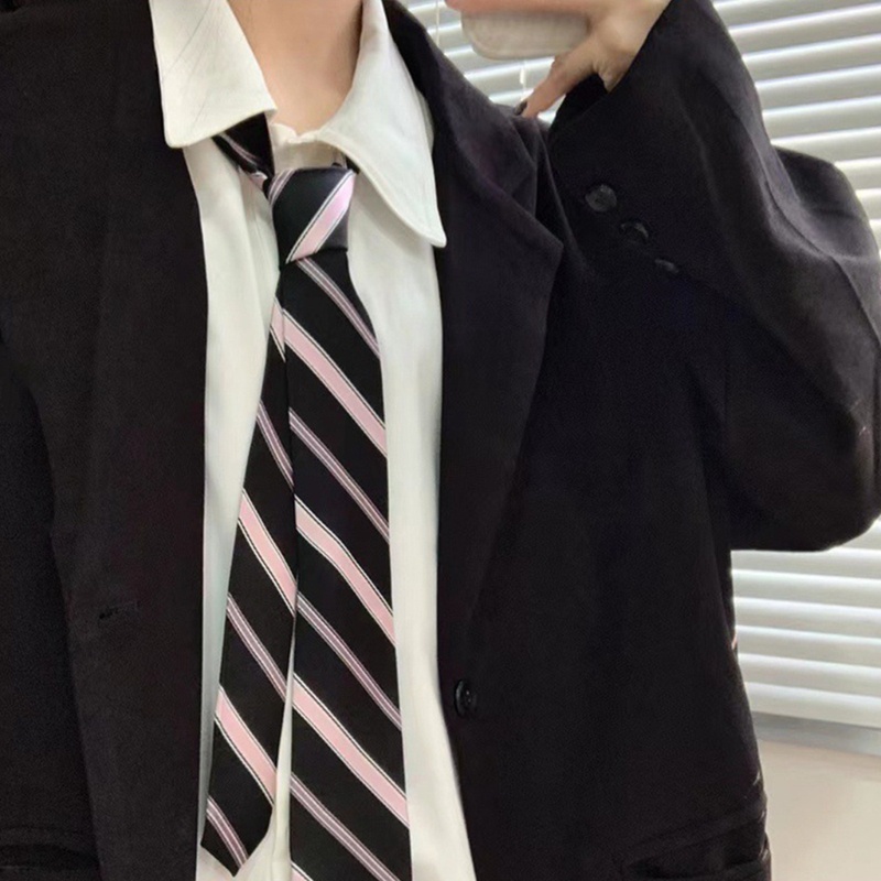 Vintage Striped Neck Tie for Women Men Japanese JK Style Necktie Casual Ties