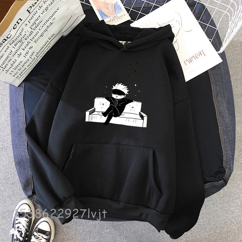 Jujutsu kaisen anime hoodie women gojo satoru print 2023 spring aesthetic sweatshirt harajuku streetwear tops