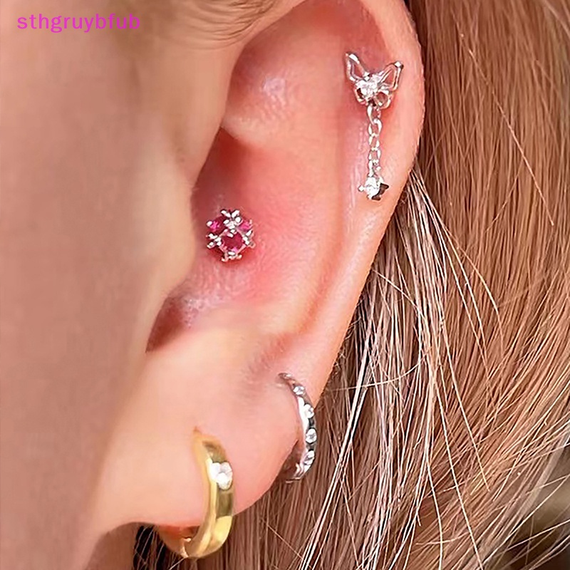 Sthb 1 túi tua rua zircon xương tai xoắn ốc đinh bông tai dành cho nữ cô gái dự tiệc trang sức tốt quà tặng mới vn