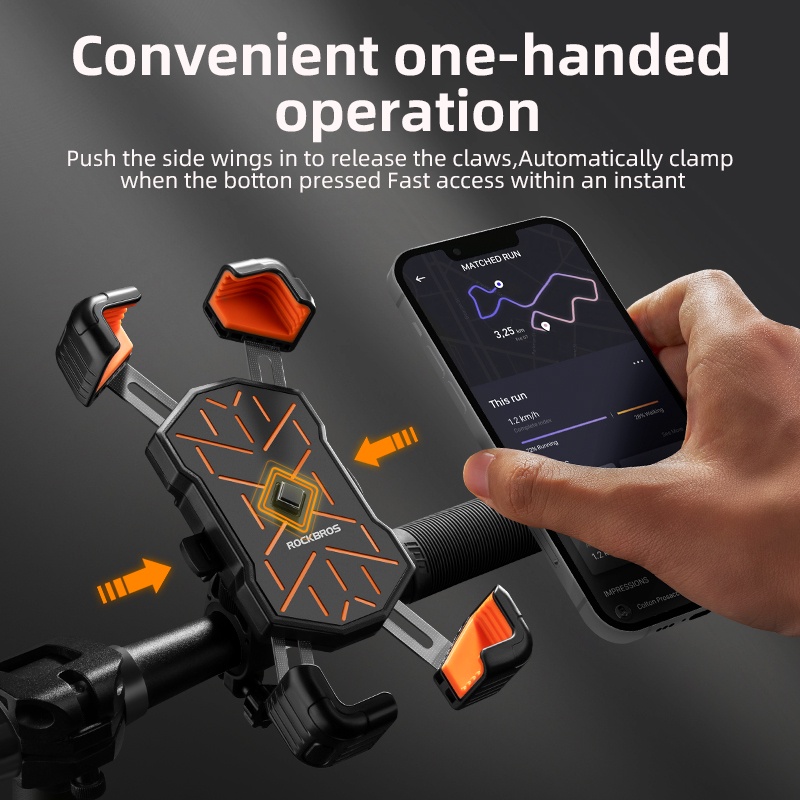 Giá đỡ điện thoại xe đạp ROCKBROS, Giá đỡ điện thoại xe đạp đa năng xoay 360 độ, Giá đỡ điện thoại di động 4,5-7,2 inch có giá đỡ xe máy chống sốc