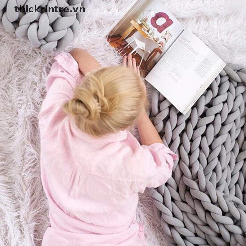 DÍ Siêu Dày Chăn Làm Bằng Tay Sợi -Dây Lấp Lánh Vải Cotton Dày Dây Len Iceland DIY Tay Dệt Thô VN