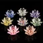 JUIC Crystal Lotus Flower Figurine Bộ sưu tập nhiều màu Quà tặng lưu niệm Nhà & Văn phòng Thủ công thủy tinh