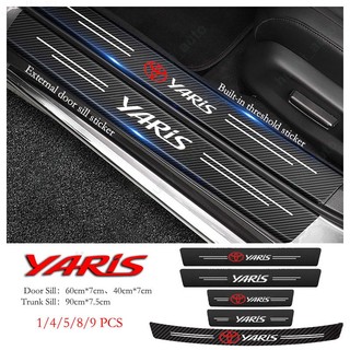 Miếng Dán Cửa Xe Hơi Toyota Yaris Bằng Da Sợi Carbon Chống Trầy Xước Cho Yaris G3 XP130 XP150 G4 XP210 AC100