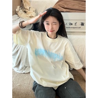 Áo thun HIIXIIVI 100% cotton tay ngắn dáng rộng in họa tiết màu sắc độc đáo phong cách Hàn Quốc thời trang