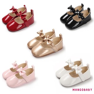 Mgg-baby Bé Gái Dễ Thương Moccasins Đế Mềm Nơ Da PU Đế Bằng Giày Tập Đi Đầu Tiên Chống Trơn Trượt Xuân Hè Giày Công Chúa
