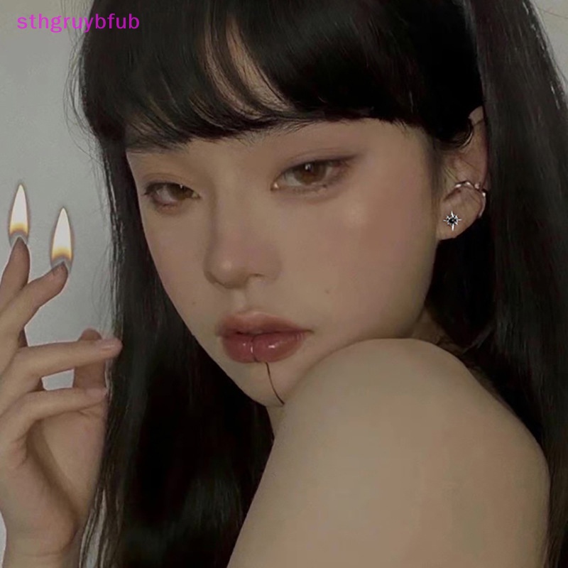 Khuyên tai đinh tán ngôi sao đính zircon phong cách hip-hop cá tính