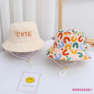 Mgg-baby Mũ Xô Trẻ Em Hai Mặt In Nhiều Màu Sắc Chữ Viền Rộng Chống Nắng Mũ Cho Bé Gái Bé Trai