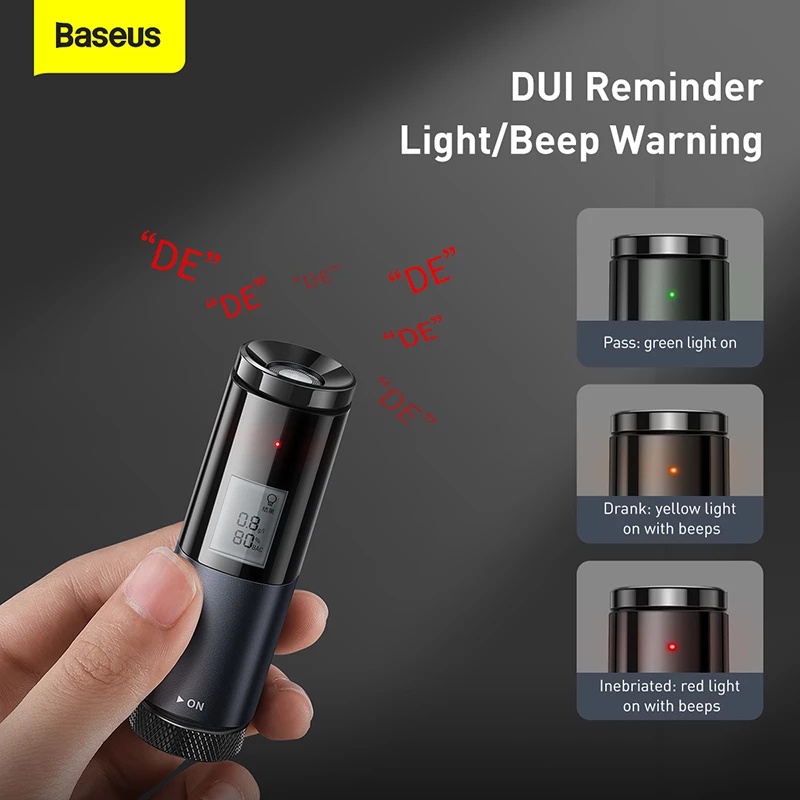 Máy Đo Nồng Độ Cồn Không Tiếp Xúc Có Màn Hình Kỹ Thuật Số Baseus Portable Rechargeable Máy đo nồng độ cồn không tiếp xúc