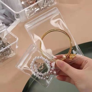 Set 100 Túi Nhựa pvc Trong Suốt Đựng Trang Sức Có Khóa Kéo Tiện Dụng