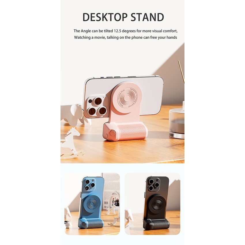 Giá Đỡ Điện Thoại Từ Tính 3300mAh Hỗ Trợ Chụp Ảnh Selfie Cho Android / i-Phone