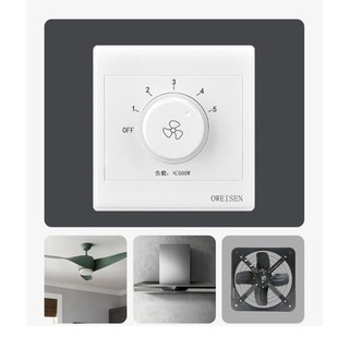 Kellnny Điều chỉnh núm vô cấp Công tắc điều khiển tốc độ Quạt trần Thống đốc Bật sáng