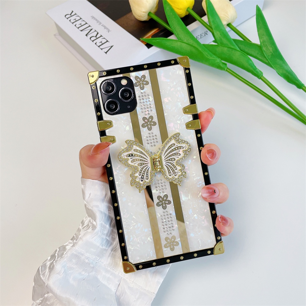 Dành Cho iPhone 16 15 14 Pro Max 12 Pro Max 13 Pro Max 11 PROMAX 14 15 16 PLUS Thời Trang Thiết Kế Độc Đáo Phong Cách Mới Họa Tiết Vỏ Vuông Vỏ Điện Thoại Độc Đáo Với Vỏ Bướm