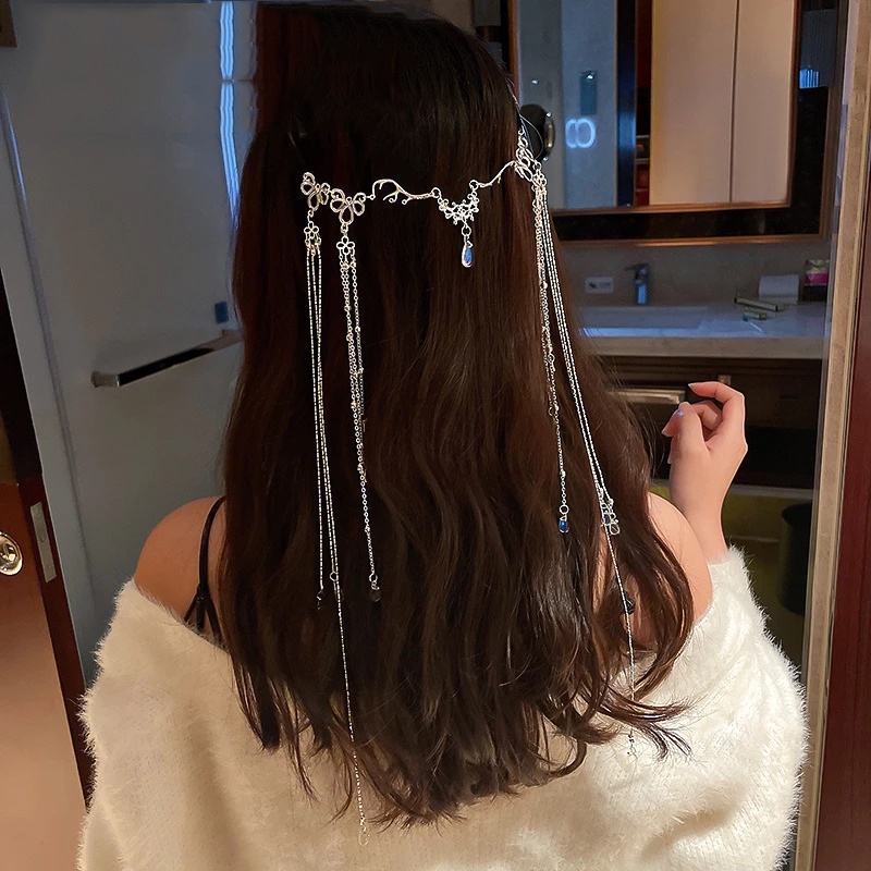 Kẹp Tóc Dây Bện Đính Đá Lấp Lánh / Tua Rua Thời Trang