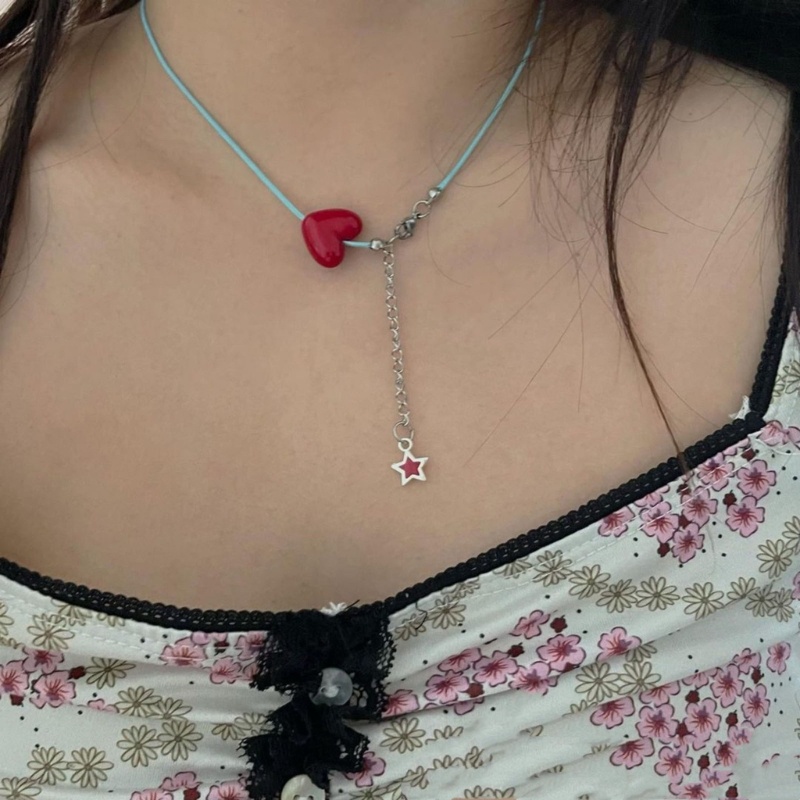 Vòng cổ trái tim đỏ ngọt ngào, dây chuyền choker đẹp mắt - Quà tặng Valentine lý tưởng