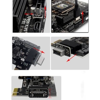 Bộ chuyển đổi bảng điều khiển phía trước USB chất lượng cao Bang - Type-E Female sang USB 3 0 19 PIN Male Adapter Bộ chia đầu dọc bên trong