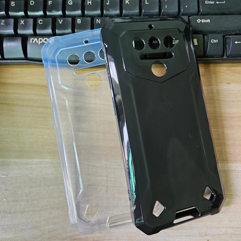 Custodia + Vetro Temperato Per Oukitel P1 | Cover Morbida TPU Trasparente Antiurto E Pellicola 9H Per Oukitel P1 6.7''