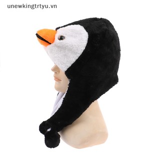 UNE Hoạt Hình Động Vật Chim Cánh Cụt Linh Vật Sang Trọng Ấm Áp Mũ 1Pc VN