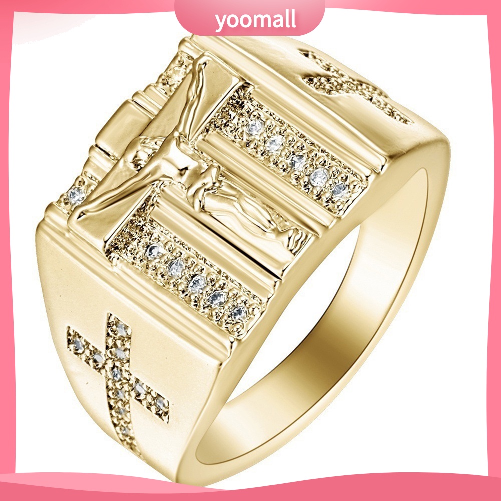 Nhẫn Hình Thánh Giá Đính Đá Thời Trang Dành Cho Nam Và Nữ