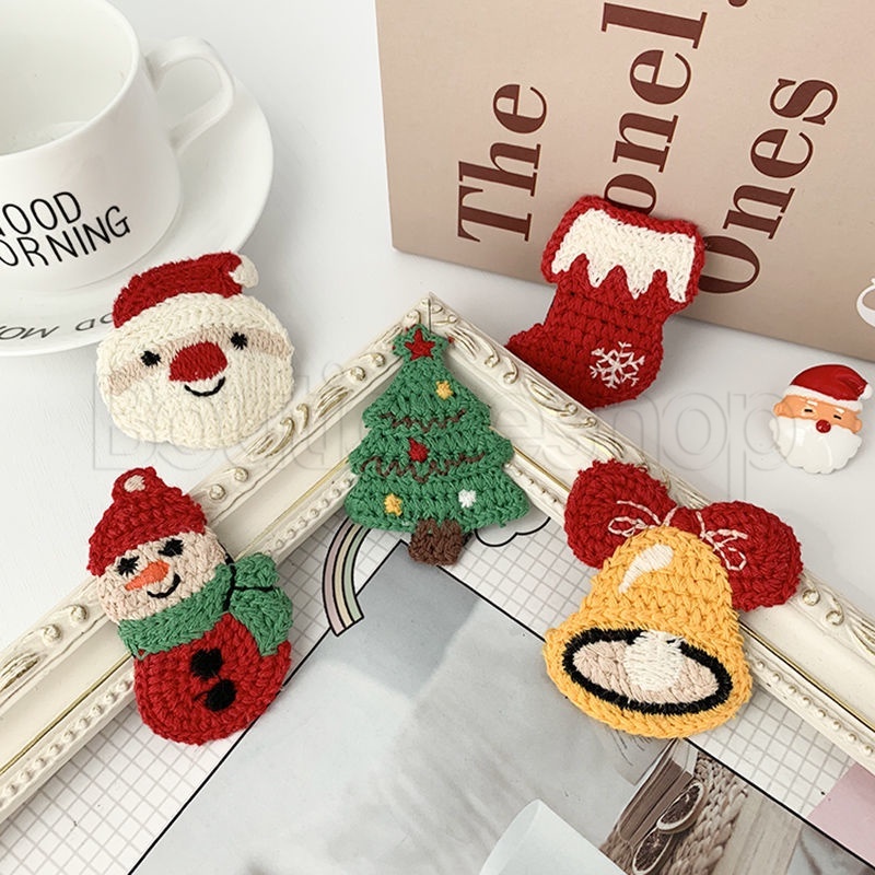 1 Chiếc Kẹp Tóc Mái Bật Đan Len Hình Ông Già Noel/Chiếc Tất/Mũ/ Cây Thông Xinh Xắn Phụ Kiện Tóc