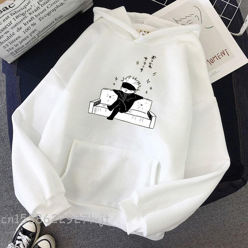 Jujutsu kaisen anime hoodie women gojo satoru print 2023 spring aesthetic sweatshirt harajuku streetwear tops