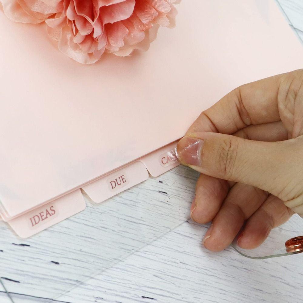 HIGHVIEWLS 6 CÁI Binder Divider, Nhựa 6 CÁI Tab trang chỉ mục, Planner Pink A5 6 Ring Binder Index Dividers Home