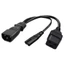 Btsg 1ft IEC 320 C14 sang C7 + C19 Cáp nguồn C14 Nam sang C7 + C19 Nữ Y Splitter Cáp chuyển đổi AC cho máy in Sca