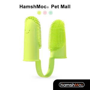 HamshMoc Thiết kế bọc xung quanh Bàn chải ngón tay thú cưng Thiết kế tiện dụng Bàn chải đánh răng thú cưng Làm sạch răng Chăm sóc răng miệng cho chó con mèo