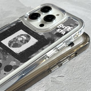 BAPE Ốp Điện Thoại Trong Suốt Chống Sốc Cho iphone 14 11 13 12 X XS Pro Max xr Mini xr Samsung Galaxy S23 S22 ultra plus