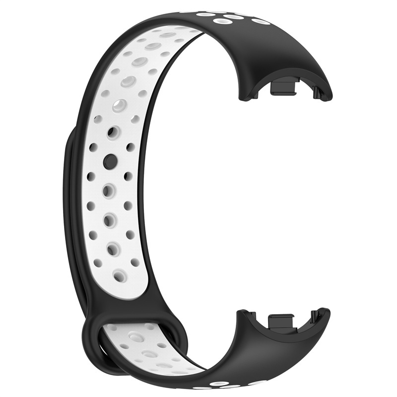 Dây đeo thay thế thể thao mềm cho Xiaomi Mi Band 8/9/10, thoáng khí, hai màu, vòng tay thay dây