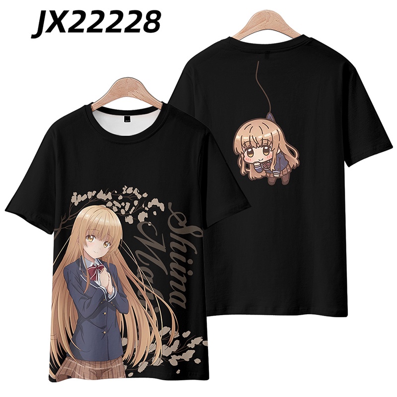 Áo Thun Nữ Oversize cosplay Mahiru Shiina, cửa xẻ tà, kèm bông tai kẹp