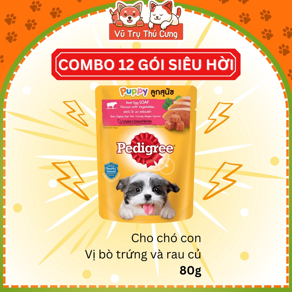 Combo 12 gói Pate Pedigree cho chó 80g
