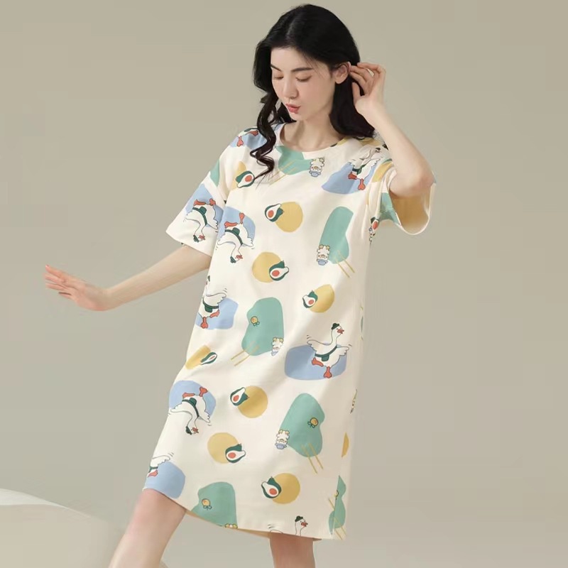 Váy Ngủ	Pyjama Đầm Ngủ Dáng Dài Cỡ Lớn Phong Cách Công Chúa Dễ Thương Thời Trang Mùa Hè Cho Nữ [lzf0626]