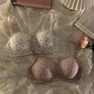 Áo Lót Nâng Ngực Không Gọng Không Đường May Họa Tiết Hoa Thời Trang Cho Nữ Size 32-38AB