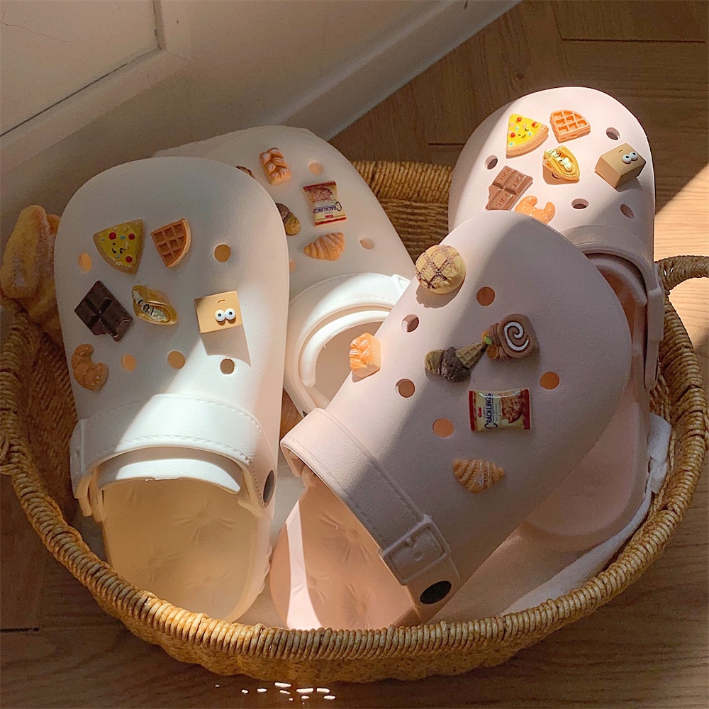 Khóa lỗ giày hoa 3D, phụ kiện DIY trang trí, dễ thương, có thể tháo rời
