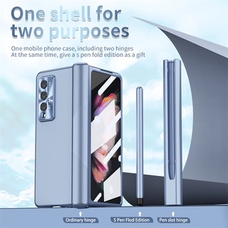 Ốp Điện Thoại Trong Suốt Mạ Điện Từ Tính Có Ngăn Đựng Bút Cho Samsung Galaxy Z Fold 4 Z Fold 5 Z Fold 3 S
