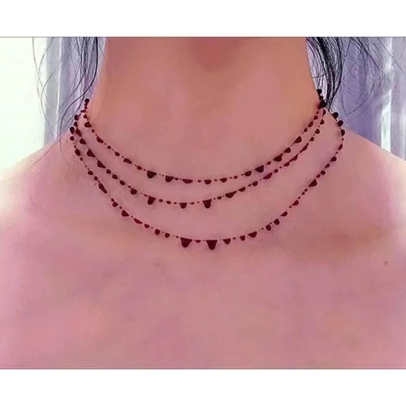 KIKIN Halloween Đảng Máu Chokers Vòng Cổ Điều Chỉnh得去除重复关键词后的内容有些许信息丢失，我将优化并保留所有相关信息：<optimized>KIKIN Halloween Đảng Máu Chokers Vòng Cổ Điều Chỉnh nhỏ Giọt Máu Xương Đòn Dây Chuyền Dainty Trang Sức Cho Women