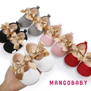 Mgg-giày Nơ Công Chúa Sơ Sinh Trẻ Sơ Sinh Rỗng Ra Prewalker Có Móc Và Vòng (Xám Trắng Hồng Đỏ Đen)