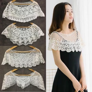 Phụ nữ đan rỗng ra khăn choàng bọc đám cưới cô dâu váy dạ hội ren khăn choàng cưới hướng dương khăn ren nhún áo choàng poncho boutique